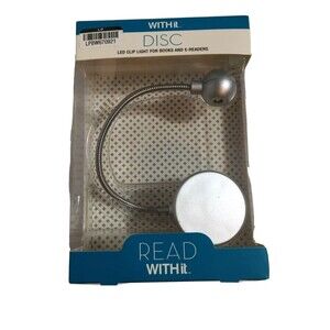 Disc Light, Silver LED Clip Light For Books And E-Reader.